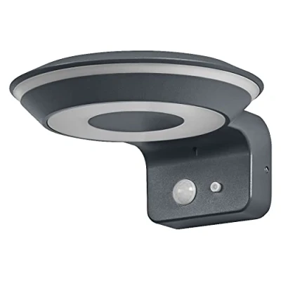 Afbeelding van LEDVANCE ENDURA Style Glow wandlamp op zonne energie, twee afzonderlijk bestuurbare lichtringen, warm wit licht 3000 K, geïntegreerde sensor, bruikbaar zonder voeding, IP44 bescherming, donkergrijs