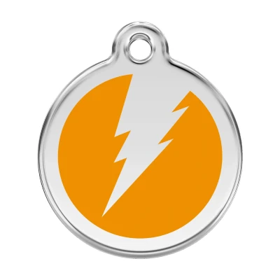 Afbeelding van Flash Orange roestvrijstalen hondenpenning large/groot dia. 3,8 cm RedDingo