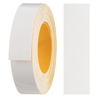Afbeelding van haggiy Melamine kantenband 18 mm x 5 m Stevige bevestiging zonder strijken dankzij acryllijm Fineer voor planken / houten panelen Glanzend wit