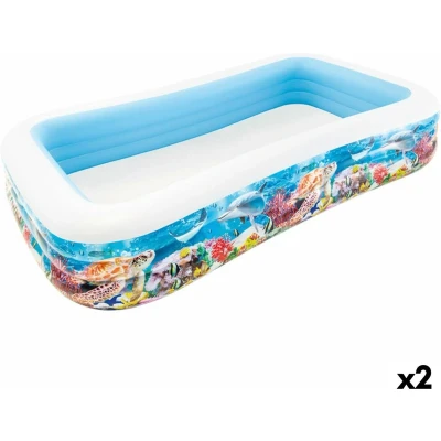 Afbeelding van Opblaasbaar Kinderzwembad Intex Tropisch 1020 L 305 x 56 183 cm (2 Stuks)