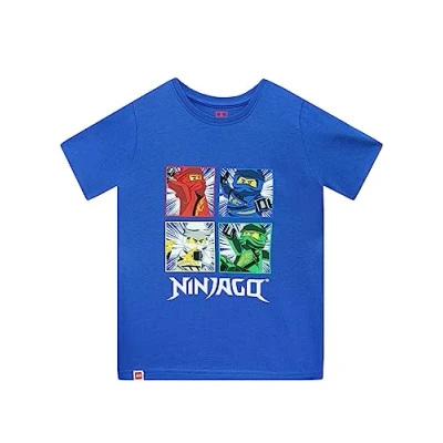 Afbeelding van Lego Ninjago T shirt voor jongens, kinder shirt, maten 5 tot 13 jaar, officieel product, Blauw