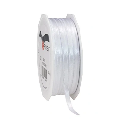 Afbeelding van C.E. Pattberg Cadeaulint satijnen lint wit 50 meter voor geschenkverpakking 0,6 cm breed decoratief geschenken elke gelegenheid