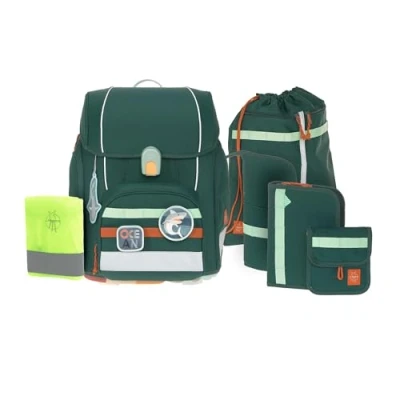 Afbeelding van Lässig Schooltas School Set Boxy Unique Dark Green Donkergroen