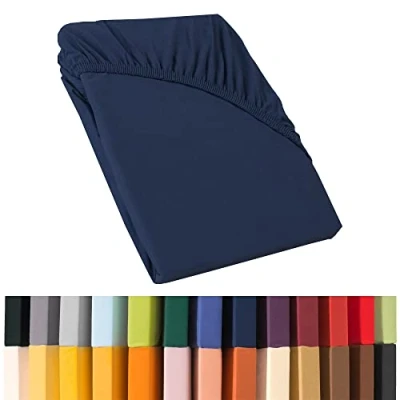 Afbeelding van CelinaTex Relax boxspringbed waterbed hoeslaken, 140x200 160x220 cm, donkerblauw katoenen laken