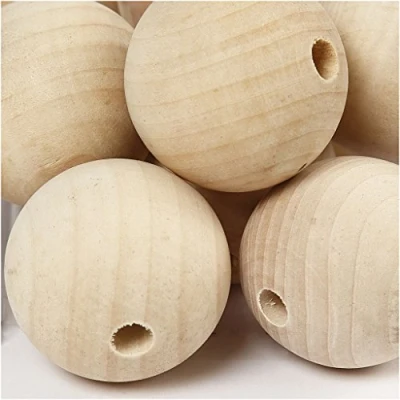 Afbeelding van Houten kraal, d: 40 mm, gatgrootte 7 30 stuks, china berry