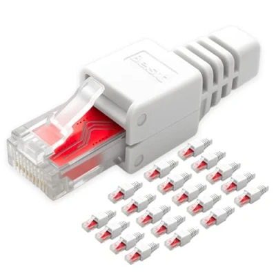 Afbeelding van Germany B.e.s.t 20 stuks RJ45 CAT6 netwerkkaarten zonder gereedschap UTP LAN kabelconnector voor CAT5, CAT6, CAT7 geschikt leg en aansluitkabels
