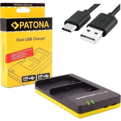 Afbeelding van PATONA 1957 batterijlader NP W126 W126s (USB C/Micro USB ingang) zwart