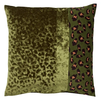 Afbeelding van Dutch Decor BAILEY Sierkussen velvet 45x45 cm Chive groen panterprint