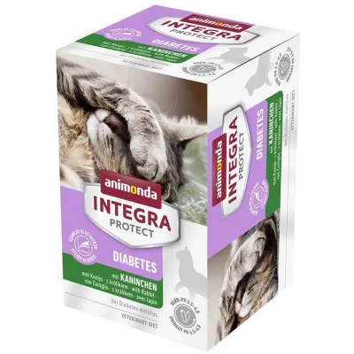 Afbeelding van 6x100g Protect Adult Diabetes Schaaltje Konijn animonda Integra Kattenvoer