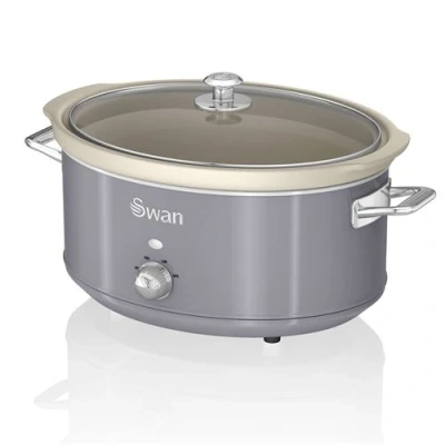 Image de Retro Mijoteuse 65L Poêle Amovible en Céramique Antiadhésive Vintage SWAN SF17031GRN 320 Gris