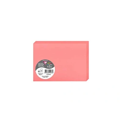 Afbeelding van Clairefontaine 2235C, verpakking met 25 dubbele kaarten, formaat C6, 11 x 15,5 cm, 210 g/m², kleur: lychee, uitnodigingskaarten voor evenementen en correspondentie, Pollen serie, premium glad papier
