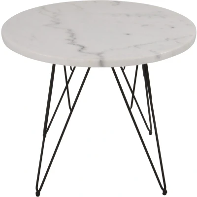 Afbeelding van Marmer bijzettafel wit buiten Ø55cm