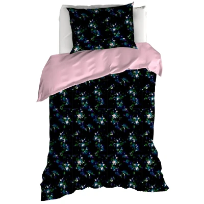 Afbeelding van De Witte Lietaer Dekbedovertrek Jungle Cat Aurelia Blush Eenpersoons 140 x 200/220 cm Katoen Satijn