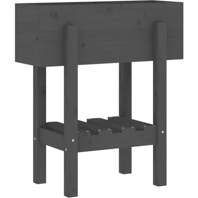 Afbeelding van Plantenbak 62x30x69 cm massief grenenhout grijs