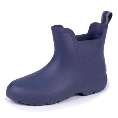 Afbeelding van Isotoner Zeer comfortabele regenlaarzen voor dames (Everywear™ technologie), kort, eenvoudig aan te trekken, Blauw