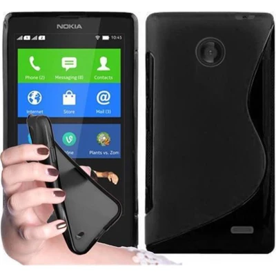 Afbeelding van Cadorabo Hoesje geschikt voor Nokia X in ZWARTE OXIDE Beschermhoes gemaakt van flexibel TPU silicone Case Cover