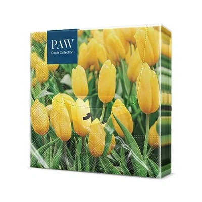 Afbeelding van PAW Decor Collectie 3 Ply Papieren Servet I Set van 20 Ideaal voor Open Dagen, Tuinfeesten, Familiefeesten, Vriendenfeesten, Pasen (Tulpenveld)