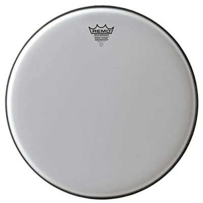 Afbeelding van Remo Ambasador wit Suede 12&quot;, Tom Batter/Reso vel