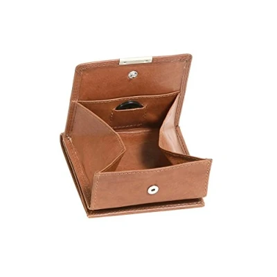 Afbeelding van Wiener Box met groot muntvak, RFID beschermfolie, LEAS gegevensdiefstal, van echt leer, cognac, Special Edition, 8,5 x 9,5 cm, Wenen Box, Cognac., Doos