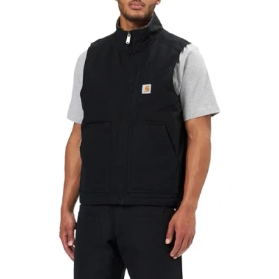 Afbeelding van Carhartt Washed Duck Sherpa Lined Zwart Mock Neck Vest Heren