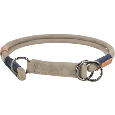 Afbeelding van Trixie be nordic halsband voor hond half slip leer grijs 60x1 cm