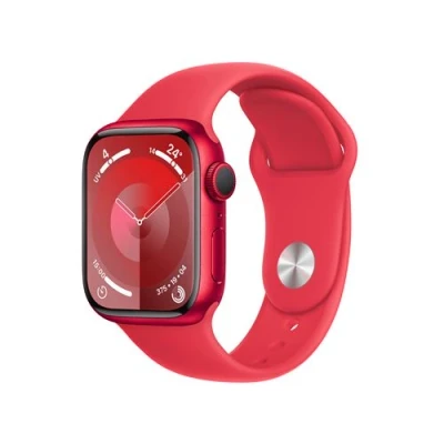 Afbeelding van Apple Watch Series 9 41mm Rood (Rode Siliconenband S/M)
