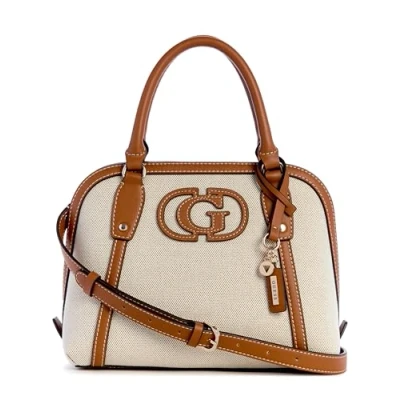 Afbeelding van Guess Sebina Satchel Handtas, Dames, Maat: One Size, Natural/caramel