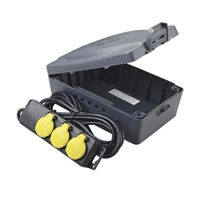 Afbeelding van Masterplug WBXIP35/FR MP IP54 Masterbox waterdichte koffer met 3 stopcontacten, IP44, 3000 W, 230 V, zwart