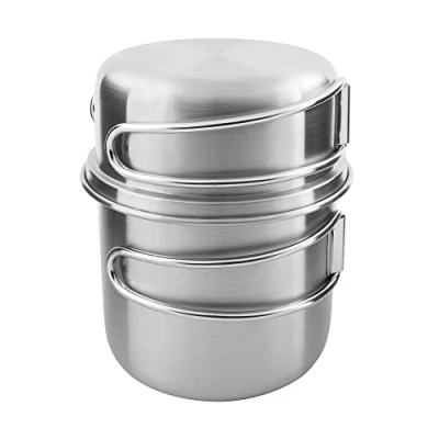 Afbeelding van Handvat mok set (500/600 / 850 ml) Roestvrij stalen bestaande uit beker en deksel met opvouwbare handgrepen volume schalen compatibel Nalgene brede hals 1L
