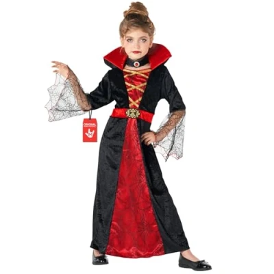 Afbeelding van Morph vampierkostuum voor meisjes, kinderen, vampierjurk Halloween kostuum maat L