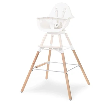 Afbeelding van Childhome Evolu Extra Set Lange Poten + Voetsteun Hout Naturel Wit