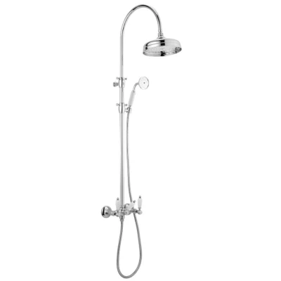 Afbeelding van PB klassieke Doucheset opbouw met regendouche telescopische douchekolom chroom 1208854872