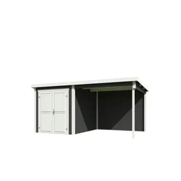 Afbeelding van Tuinhuis Finn 450x250 cm Carbon Grey wit Gecoat