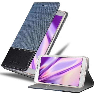 Afbeelding van Cadorabo Hoesje geschikt voor Samsung Galaxy NOTE 3 in DONKERBLAUW ZWART Beschermhoes met magnetische sluiting, standfunctie en kaartvakje Book Case Cover Etui