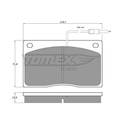 Afbeelding van TOMEX brakes TX 11 74 Remblokkenset Vooras Met slijtage waarschuwingscontact JAGUAR: XJS Convertible, XJ Saloon, Coupe