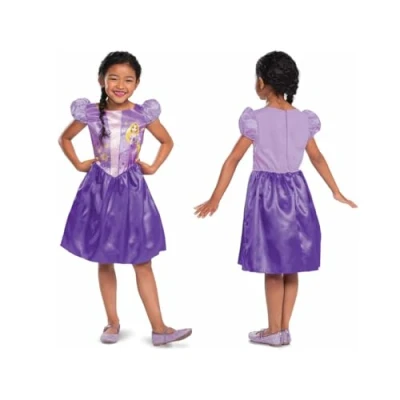Afbeelding van Smiffys Disney Tangled Rapunzel Basic Plus Kostuum Jurk Kinderen Kids tm 8 jaar Paars/Roze
