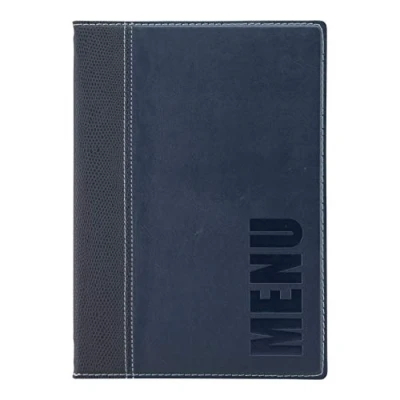 Afbeelding van Trendy Menuhouder Blauw 25.3x17.7x0.8cmleather Style 4xa5