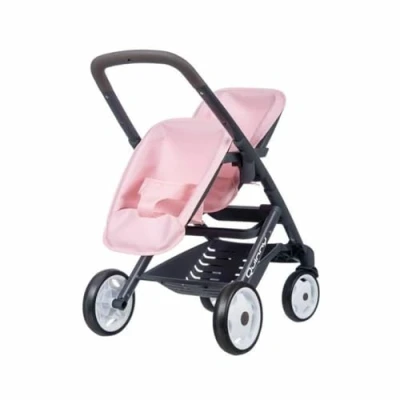 Image de Smoby Poussette jouet pour deux poupées Maxi Cosi Rose clair