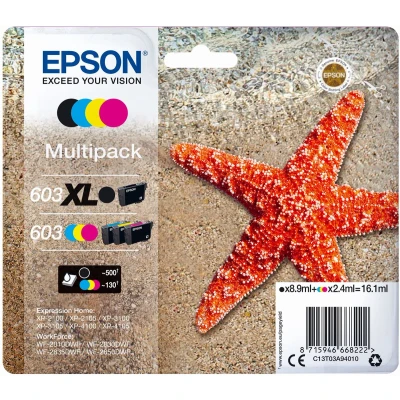Afbeelding van Epson Inktpatroon 603xl Pack Noir cyan magenta jaune (c13t03a94020)