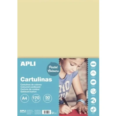 Afbeelding van Apli 14233 50 vellen karton kleur: crème formaat: A4
