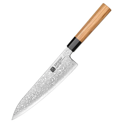 Afbeelding van Professioneel Koksmes Damascus staal (67 laags) Octogonaal handvat van Olijfhout Xinzuo PM8O Series