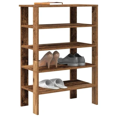 Afbeelding van Schoenenrek 61x32x87,5 cm bewerkt hout oud houtkleurig