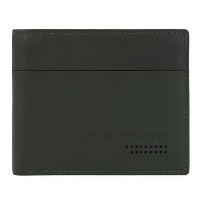 Afbeelding van PIQUADRO Kaarthoes Urban Men&#039;s Wallet Removable Document Facility RFID Green Forest Groen