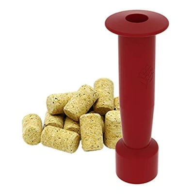 Image de Browin 650003 Kit de bouchage vin : marteau bouchon + 10 bouchons en liège pressé naturel plastique, bois, rouge