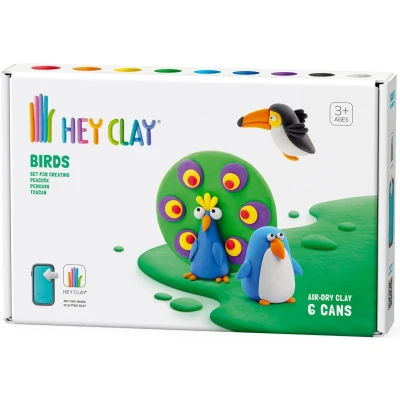 Afbeelding van Hey clay boetseerklei vogels fazant, papegaai en duif