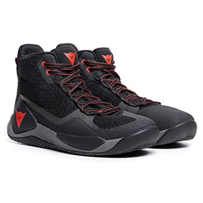 Afbeelding van Dainese Atipica Air 2 schoenen, zomermotorschoenen van netstof, beschermende versterkingen, asymmetrische Groundtrax zolen, herenschoenen, zwart/neonrood, 45
