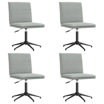 Afbeelding van vidaXL Eetkamerstoelen 4 st fluweel lichtgrijs