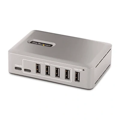 Image de StarTech.com 10 Port USB C Hub 8x A + 2x Self Powered w/ 65W Power Supply 3.1 10Gbps BC1.2 Charging Desktop/Laptop with 3ft Locking IF Certified Cable Expansion (10G8A2CS HUB) Concentrateur (hub) 8
