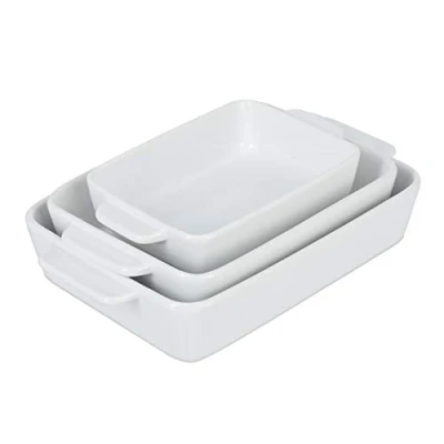 Afbeelding van Relaxdays ovenschalen set 3x keramiek ovenschaal lasagneschalen serveerschaal