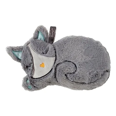 Afbeelding van Fashy warmteknuffel kat/poes 26x19 cm grijs magnetronknuffel kat / poes opwarmknuffel knuffel